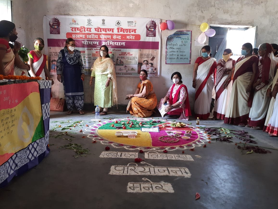 Rashtriya Jagran | आपकी सेहत, आपकी थाली” थीम पर रंगोली बना पोषण पर जगाई अलख